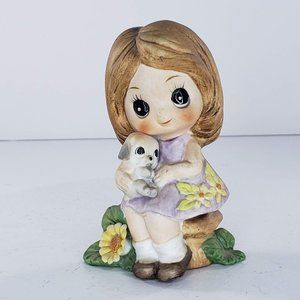 Josef Originals Color Me Love Series Girl Puppy Dog Figurine Coloring Book